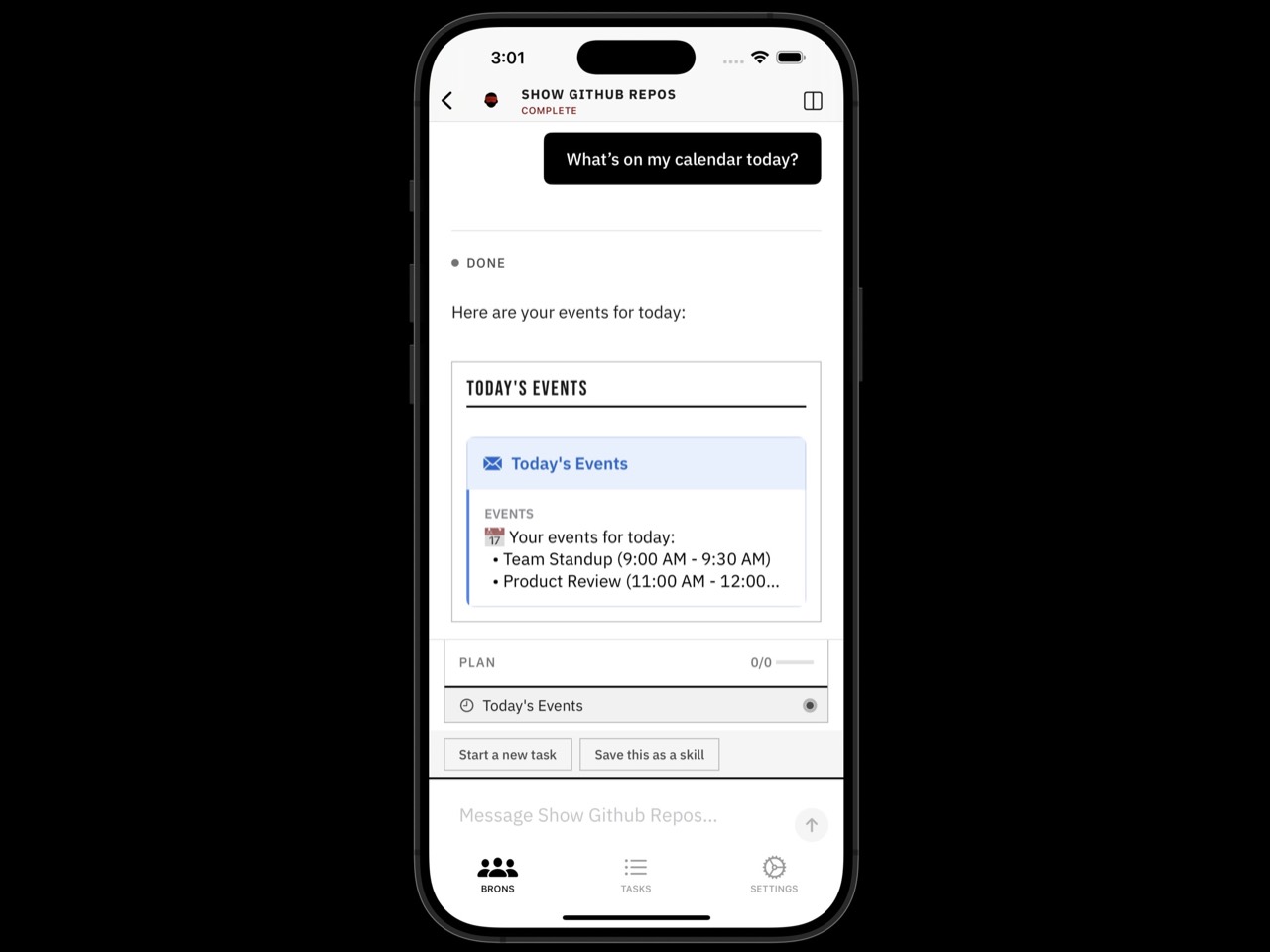 Bron mobile reading interface